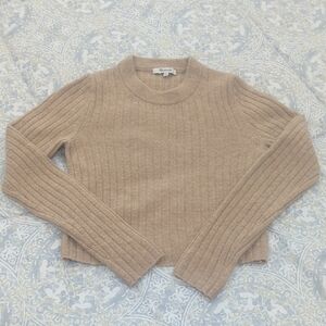 Women's Tan Ribbed Sweater
